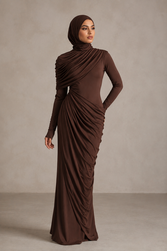Shoulder & Waist Drape Dress