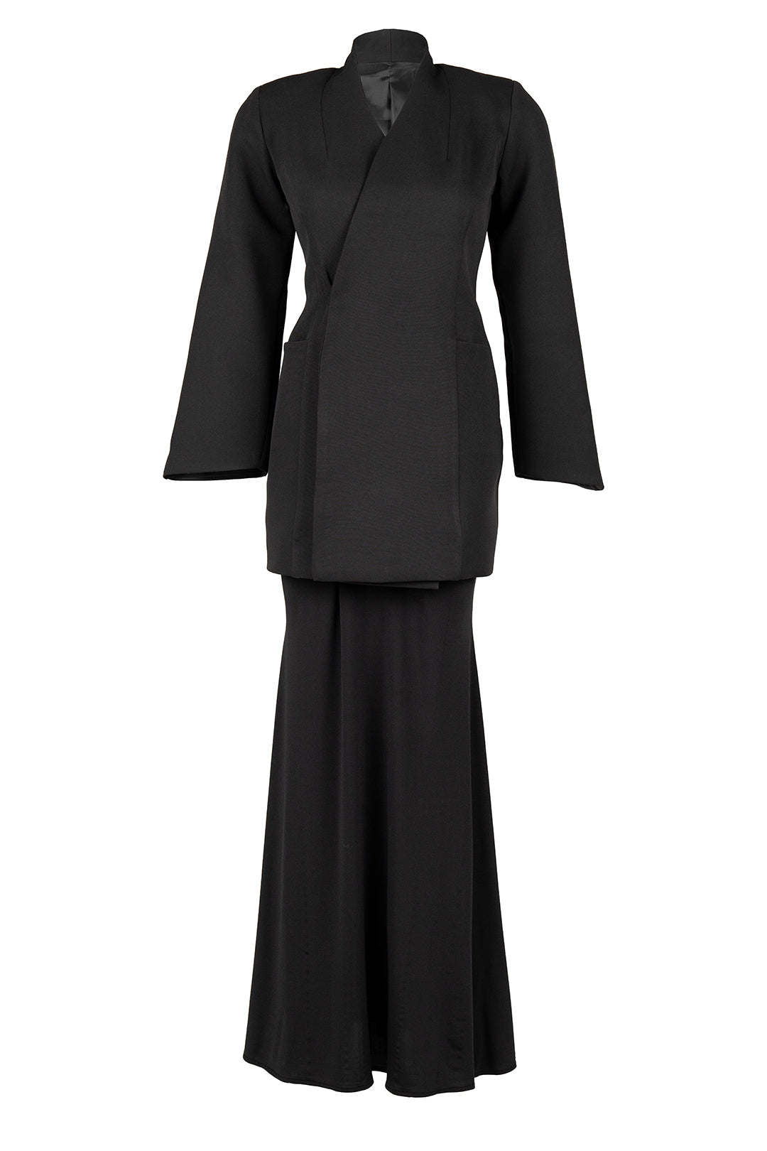 Structured Coat with Flowy Sheath Skirt Set