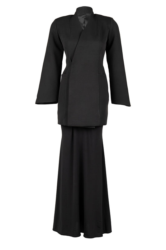 Structured Coat with Flowy Sheath Skirt Set