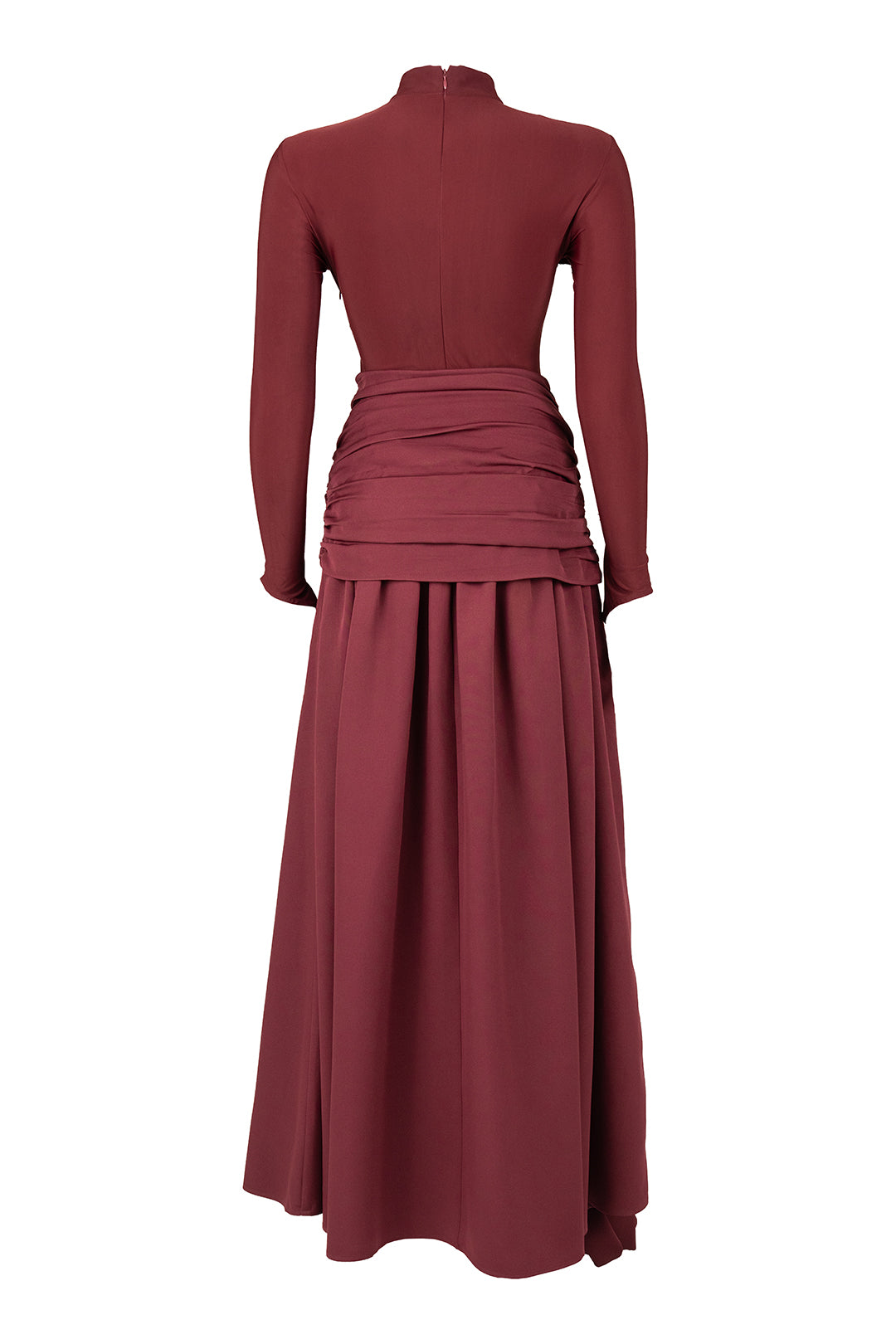 Knot-Draped High-Neck Dress
