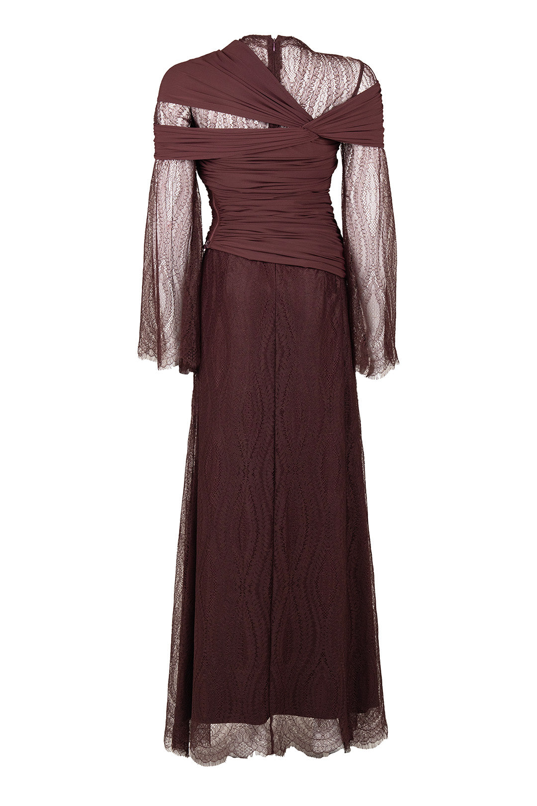 Lace Overlay Dress with Draped Corset