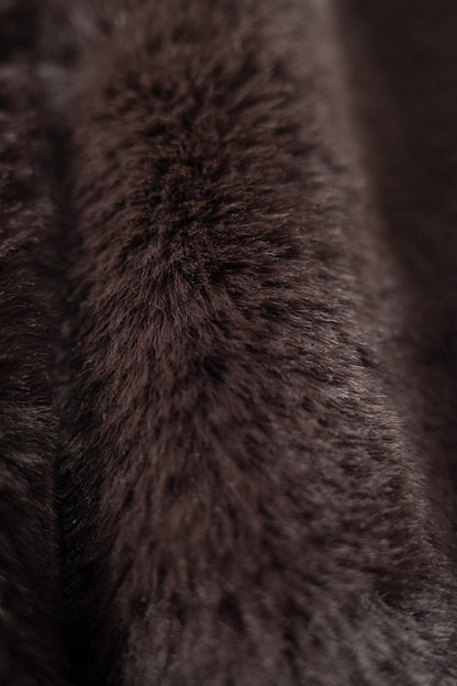 Full-Length Fur Coat with Leather Belt