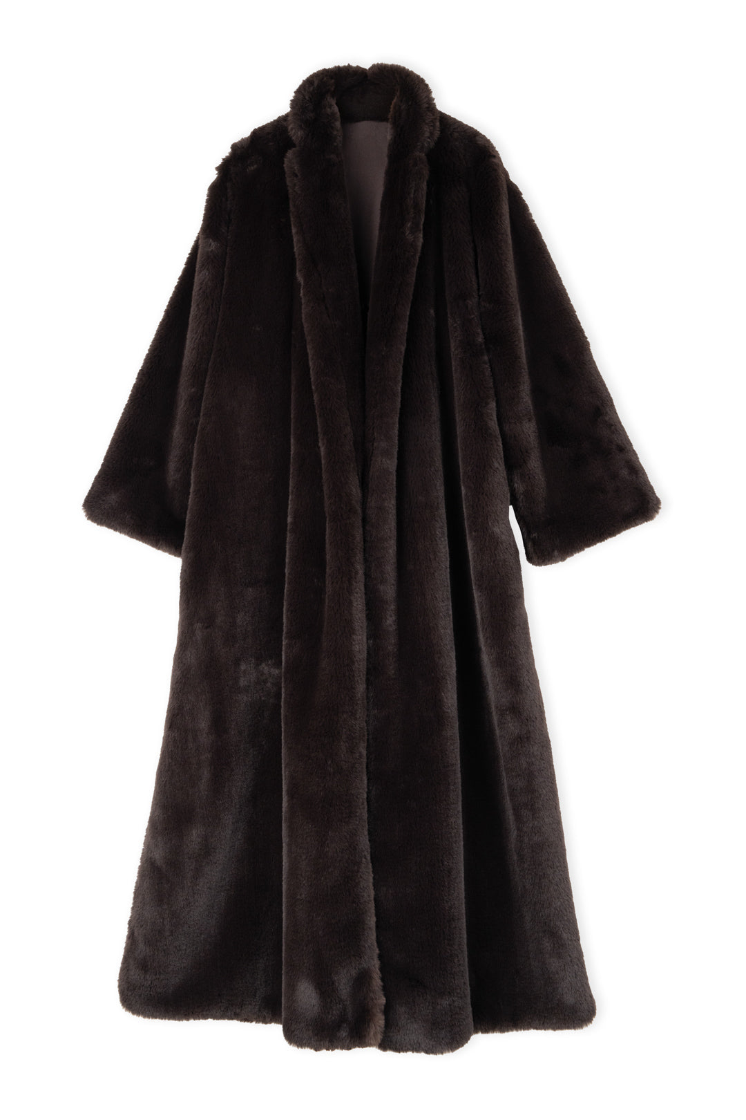 Full-Length Fur Coat with Leather Belt