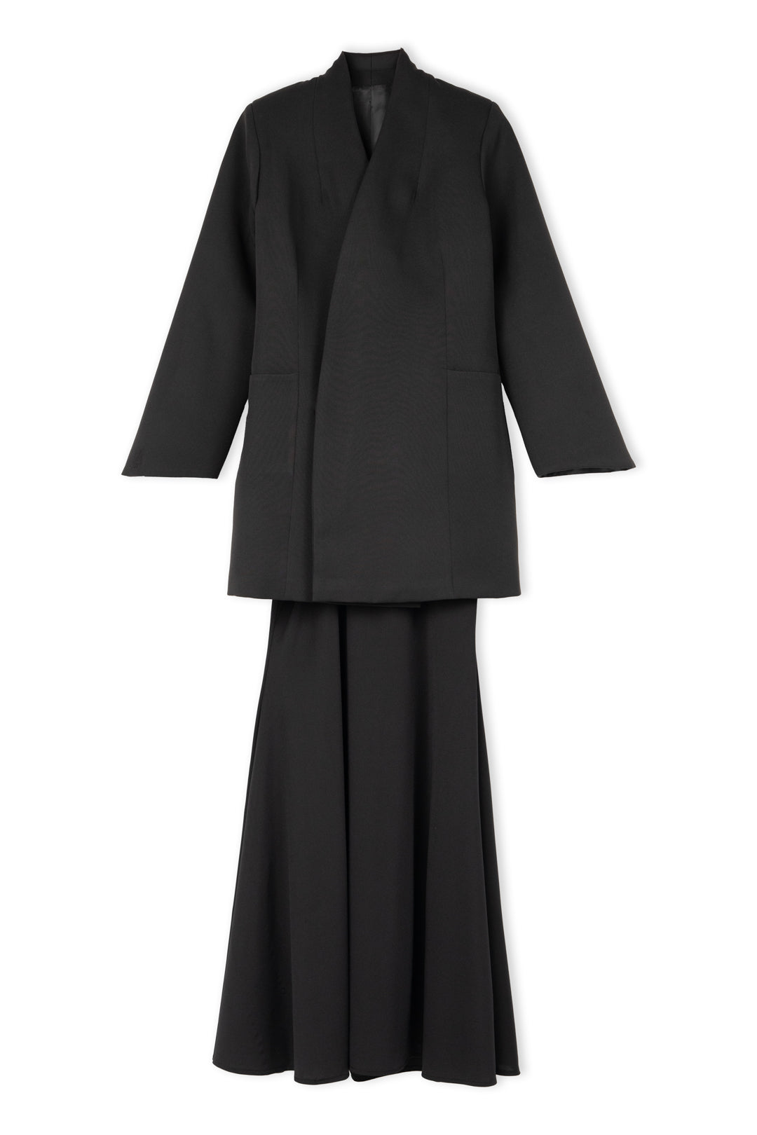 Structured Coat with Flowy Sheath Skirt Set