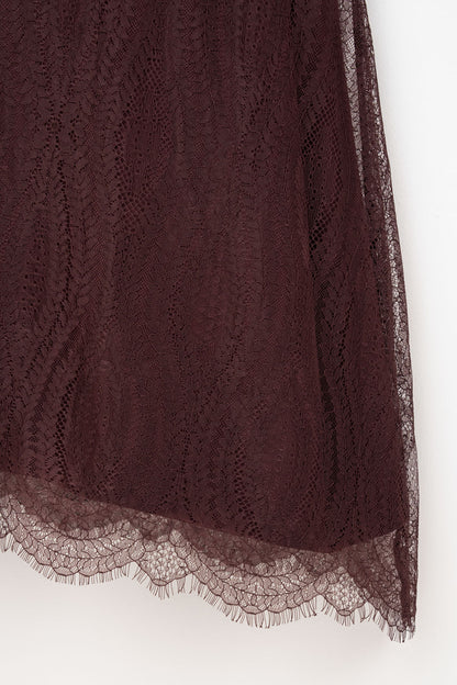 Lace Overlay Dress with Draped Corset