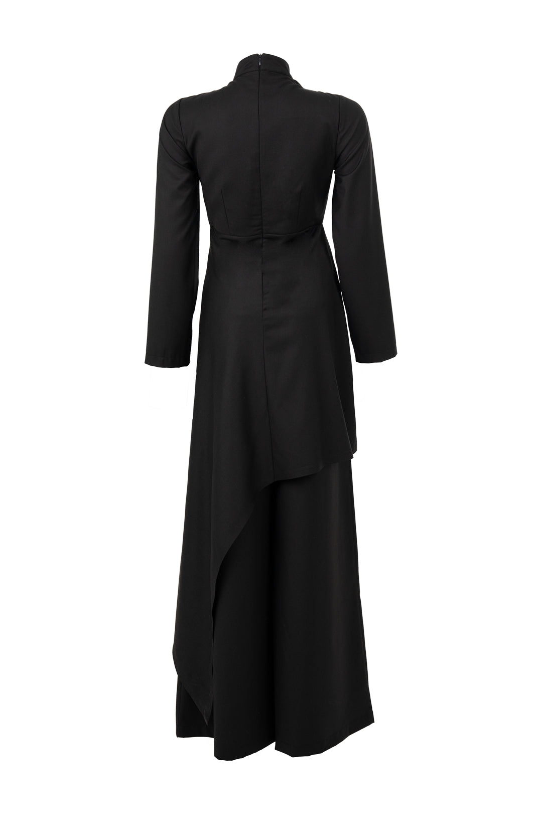 Asymmetrical Layered Top with Flared Pants Set